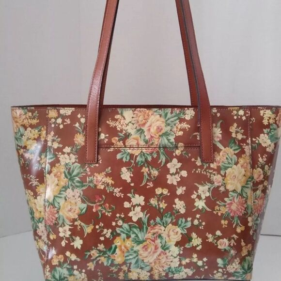 Patricia Nash vintage botanical garden floral brown shoulder bag NWT - Picture 2 of 14